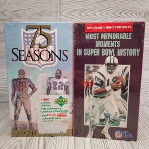 Lot of 2 NFL Films VHS 75 Seasons Football Most Memorable Super Bowl Moments New